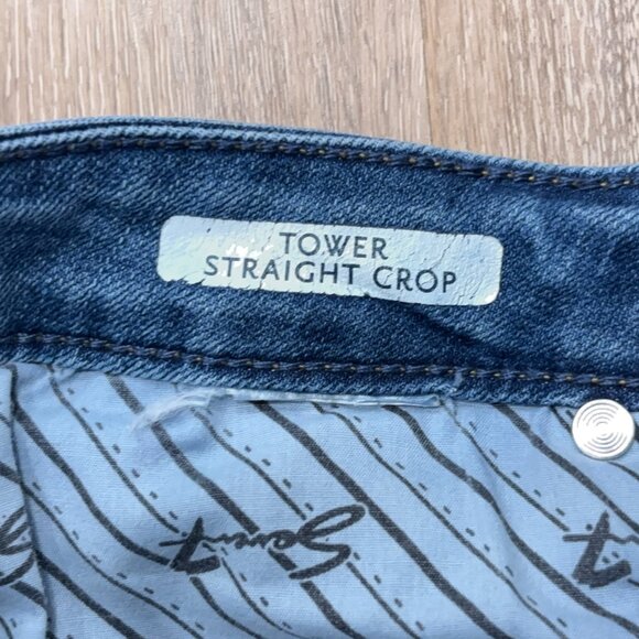 Seven7 Tower Straight Crop Jeans Size 14 Frayed Hem Stretch - Picture 2 of 9